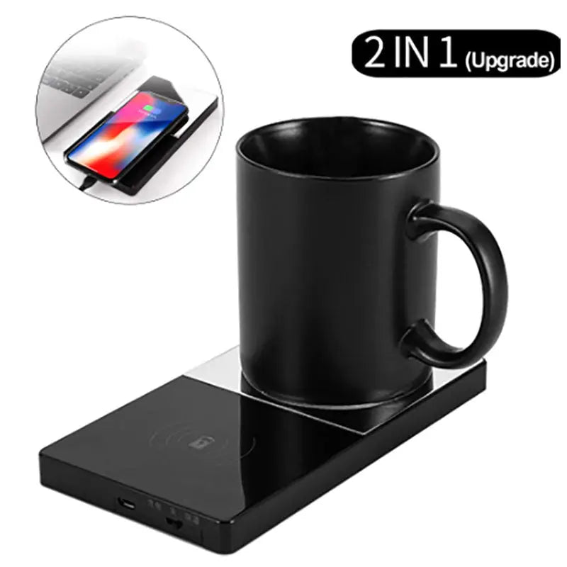 2 In 1  Wireless Heating Mug
