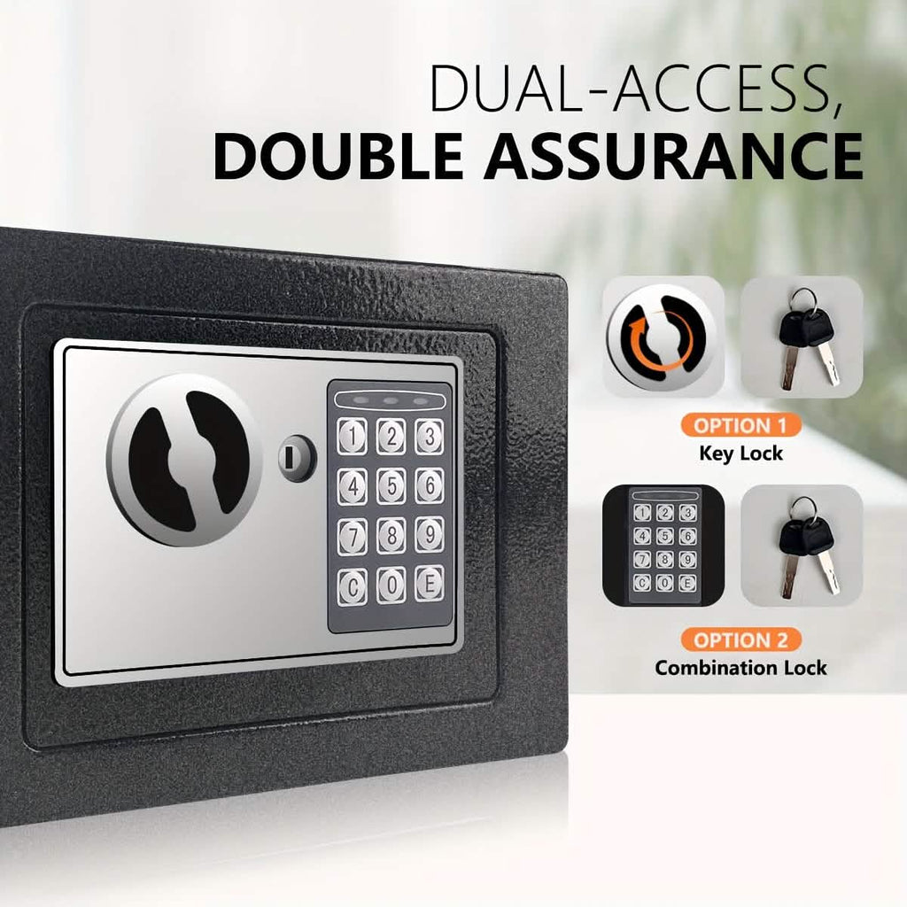 Fireproof Digital Home Safe with Keypad, Money Bag