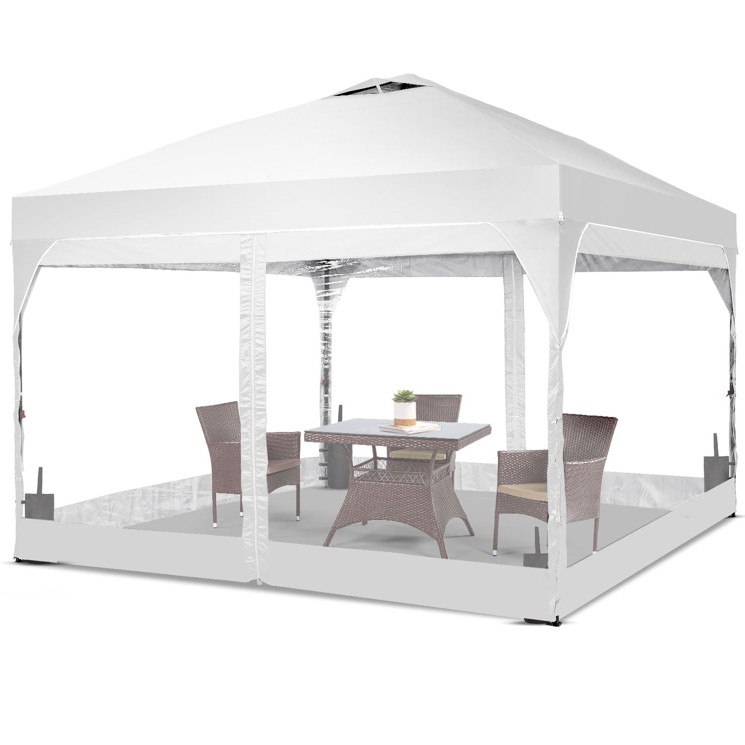 Ainfox 10ft x 10ft Pop Up Canopy Beach Tent