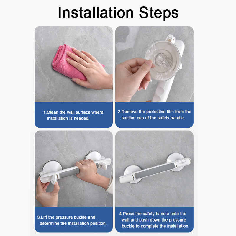 Safety Support Hand Rail Handle Bar Grip Grab Suction Bath Bathroom Shower R