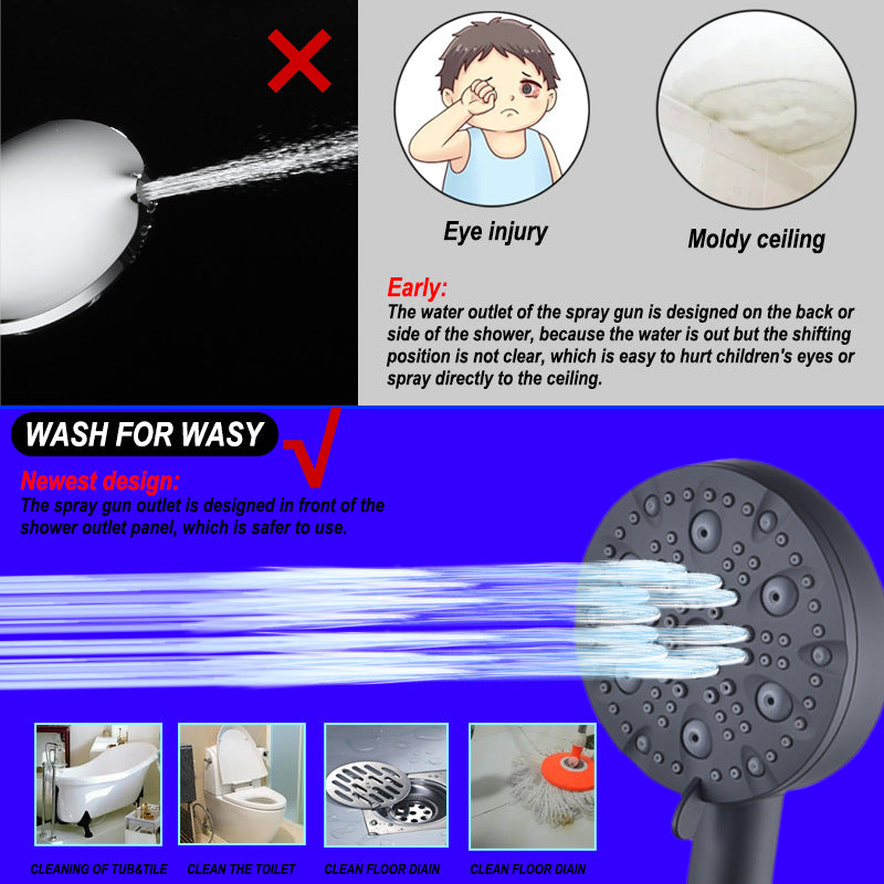 Multifunctional Hand-held Shower Head Set With Filter Supercharging