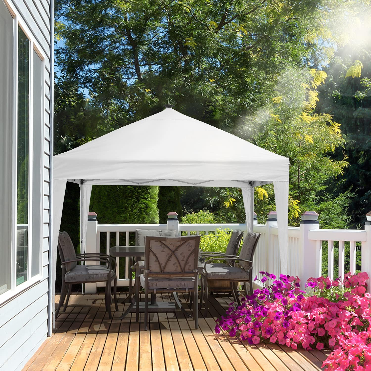 Ainfox 10 x 10 ft Pop-Up Canopy Tent Solar Power Led Light