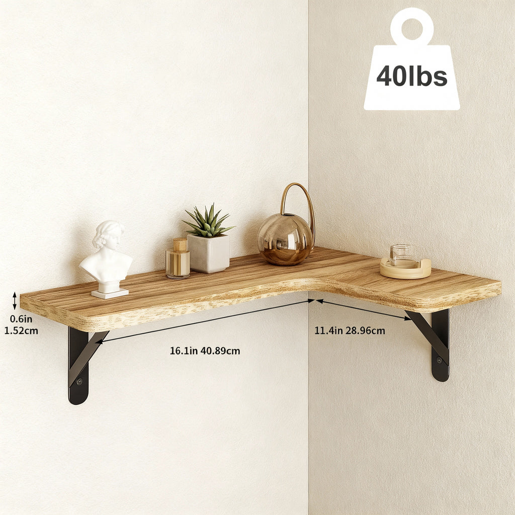 Rustic Corner Floating Shelves Set of 5