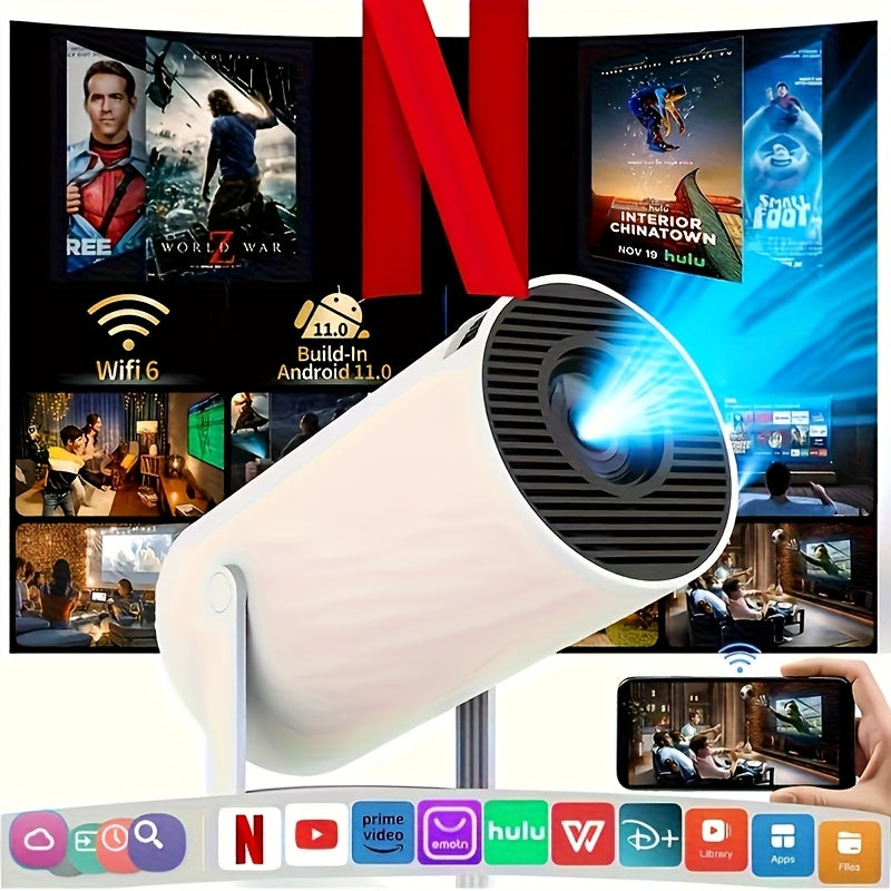 NNETM HY300 Pro Mini Smart Projector – WiFi 6, Android 11, 4K Support Portable Projector