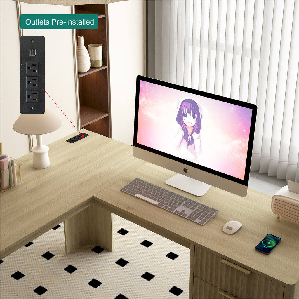 L Shaped Desk,Computer Desk With Drawers,Bookshelf,Modern Corner Desk,Home Office Desk,L-Shaped Study Table Writing Desk,Corner Gaming Computer Desk With Storage