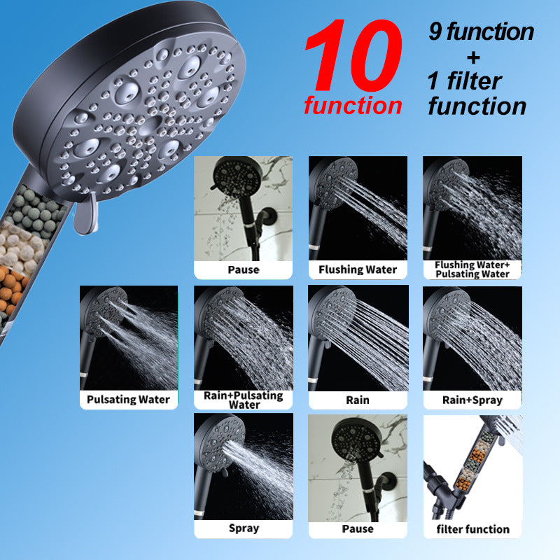 Multifunctional Hand-held Shower Head Set With Filter Supercharging