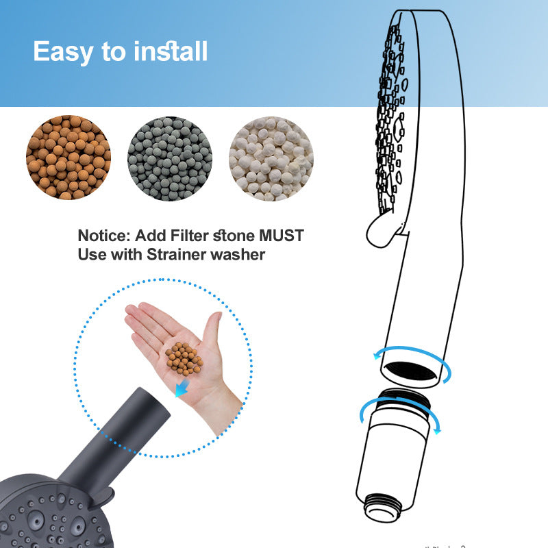 Multifunctional Hand-held Shower Head Set With Filter Supercharging