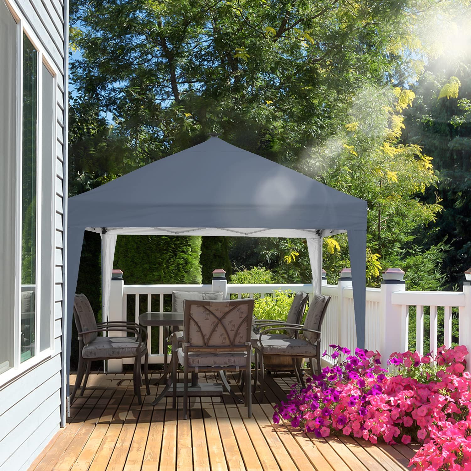Ainfox 10 x 10 ft Pop-Up Canopy Tent Solar Power Led Light