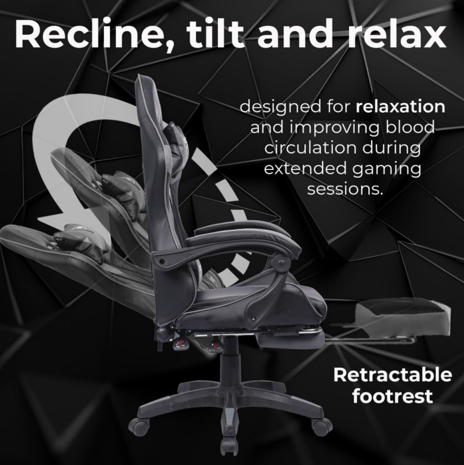 Massage Office Chair Gaming Computer Desk Swivel Recliner Chair Leather Footrest