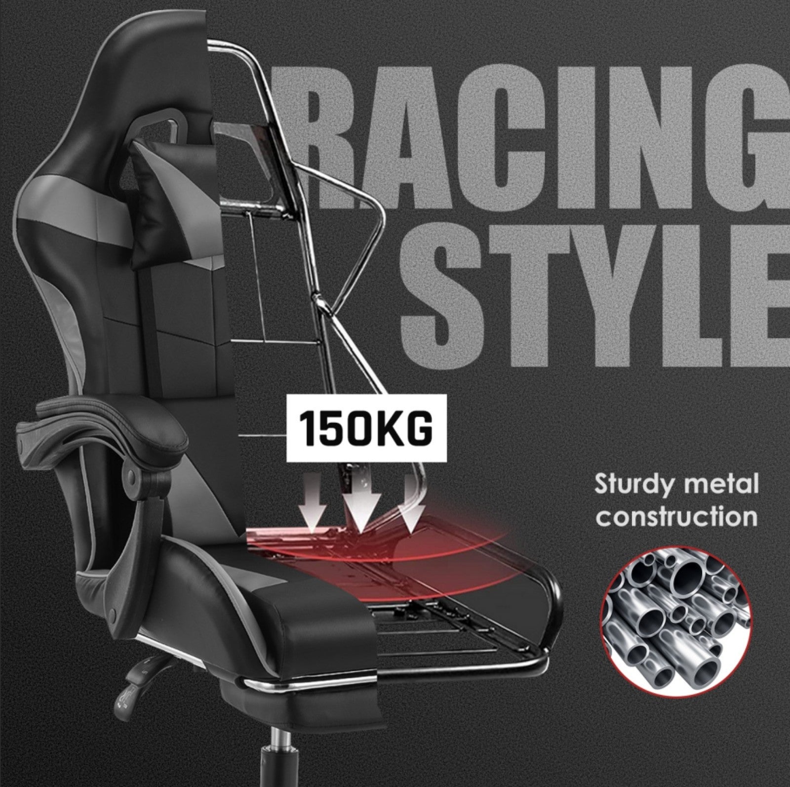 Massage Office Chair Gaming Computer Desk Swivel Recliner Chair Leather Footrest