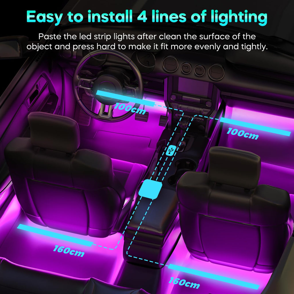 Interior car LED Lights — Music Sync App
