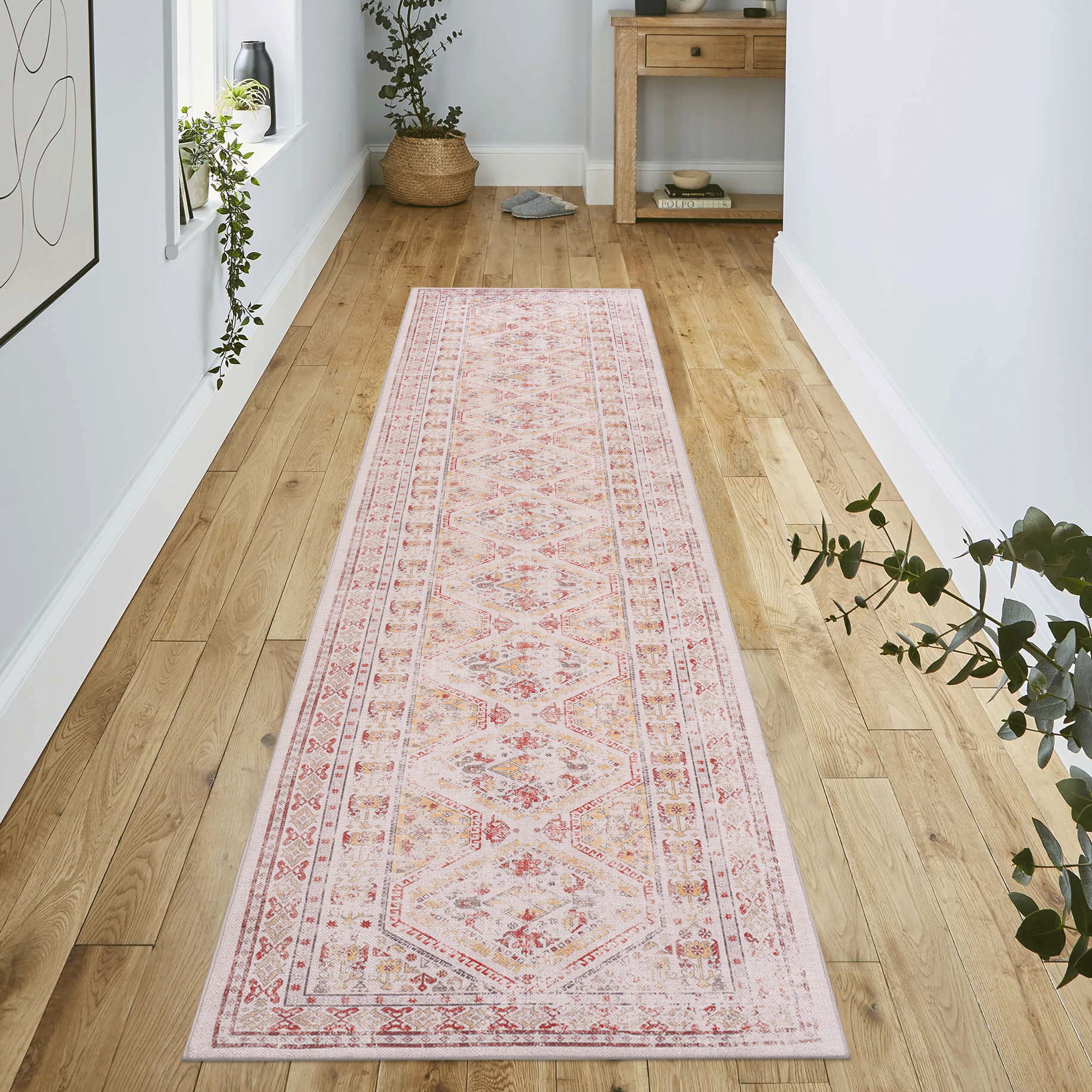 MAVAL Beige Washable Rug 2'6'' X 10' Runner Rug  Beige, 2'6'' X 10'