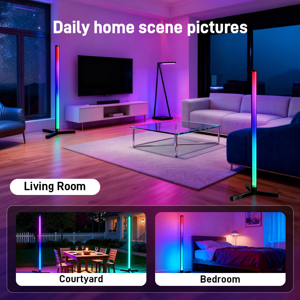 RGB LED Corner Floor Lamp