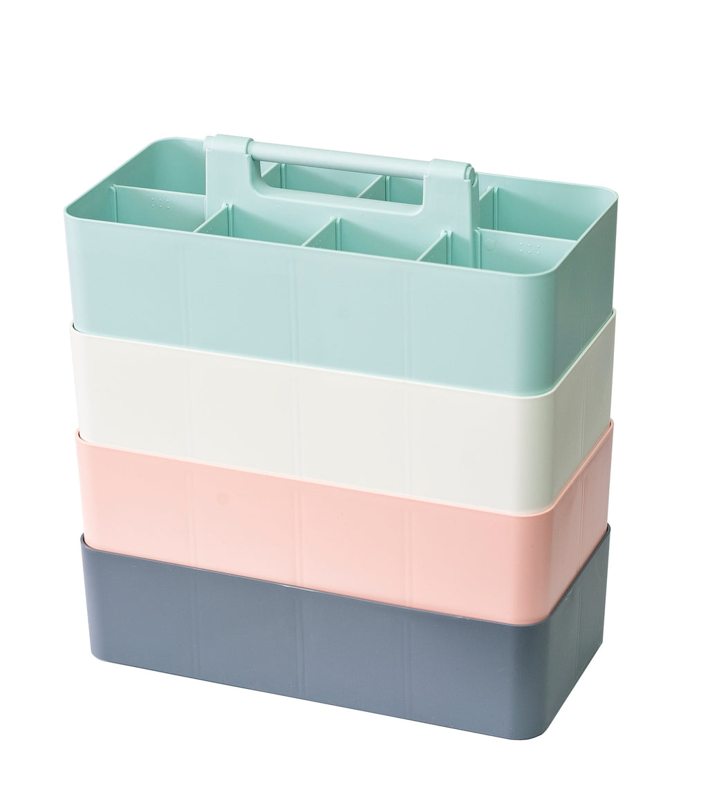 Stackable Portable Plastic Caddy with Handle