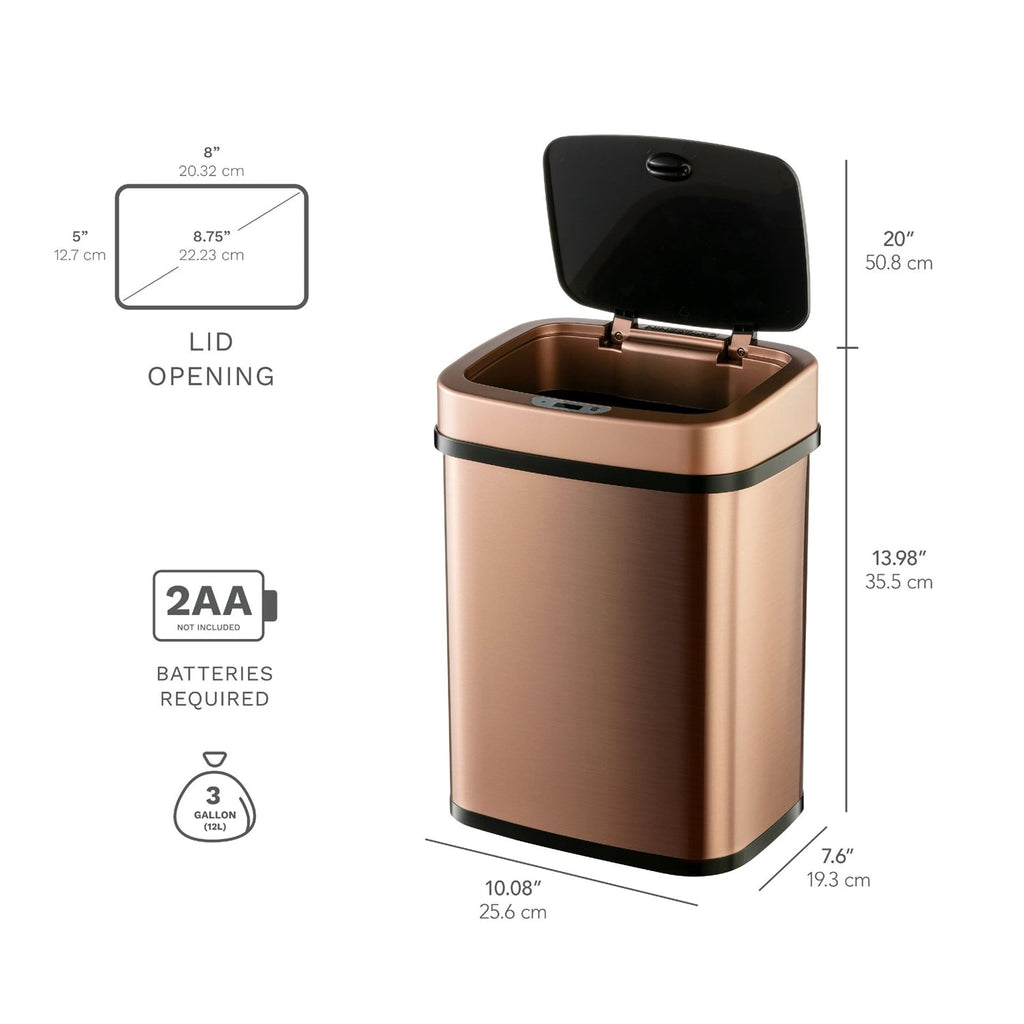 3-Gallon Motion Sensor Touchless Trash Can