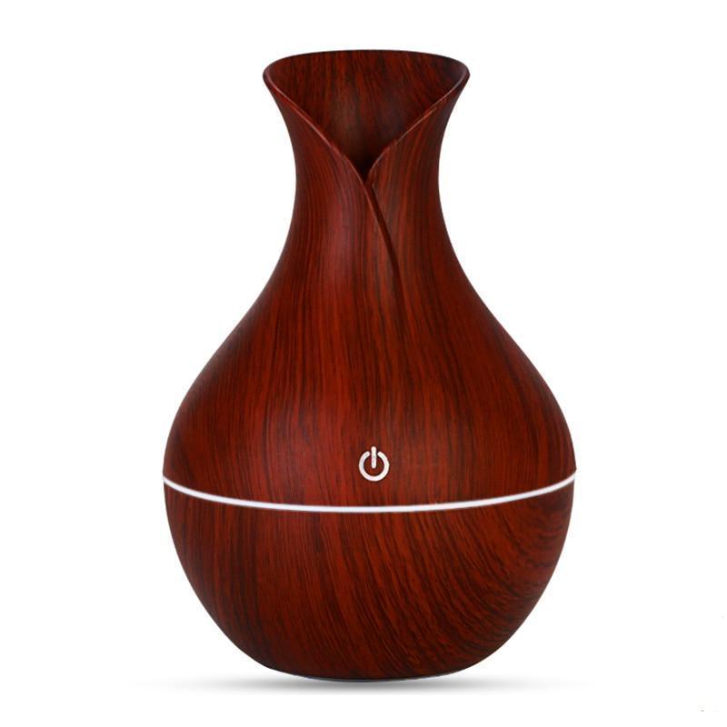 Essential Oil Diffuser 130ml Wood Grain Vase-Shaped