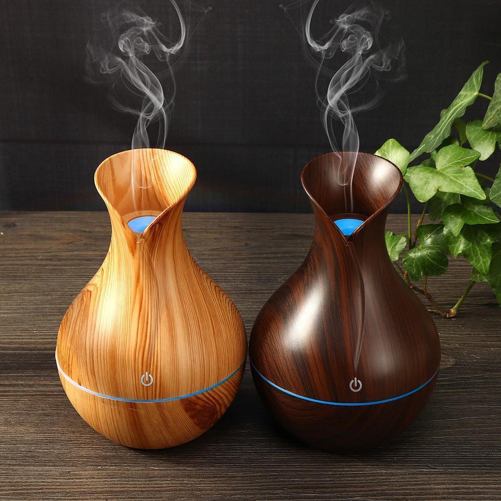 Essential Oil Diffuser 130ml Wood Grain Vase-Shaped