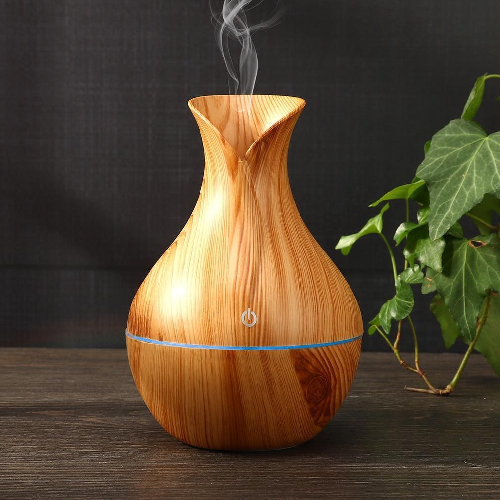 Essential Oil Diffuser 130ml Wood Grain Vase-Shaped
