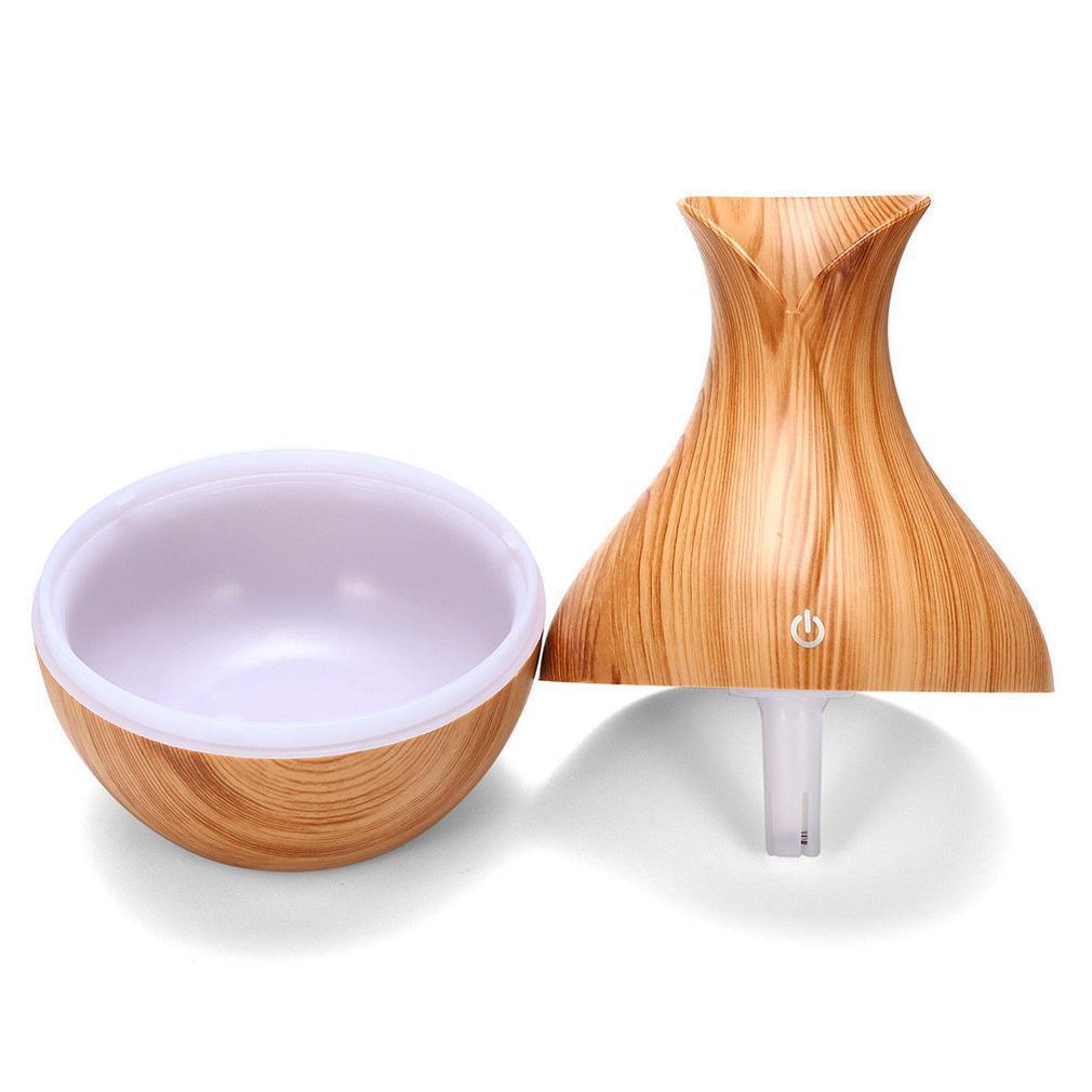 Essential Oil Diffuser 130ml Wood Grain Vase-Shaped