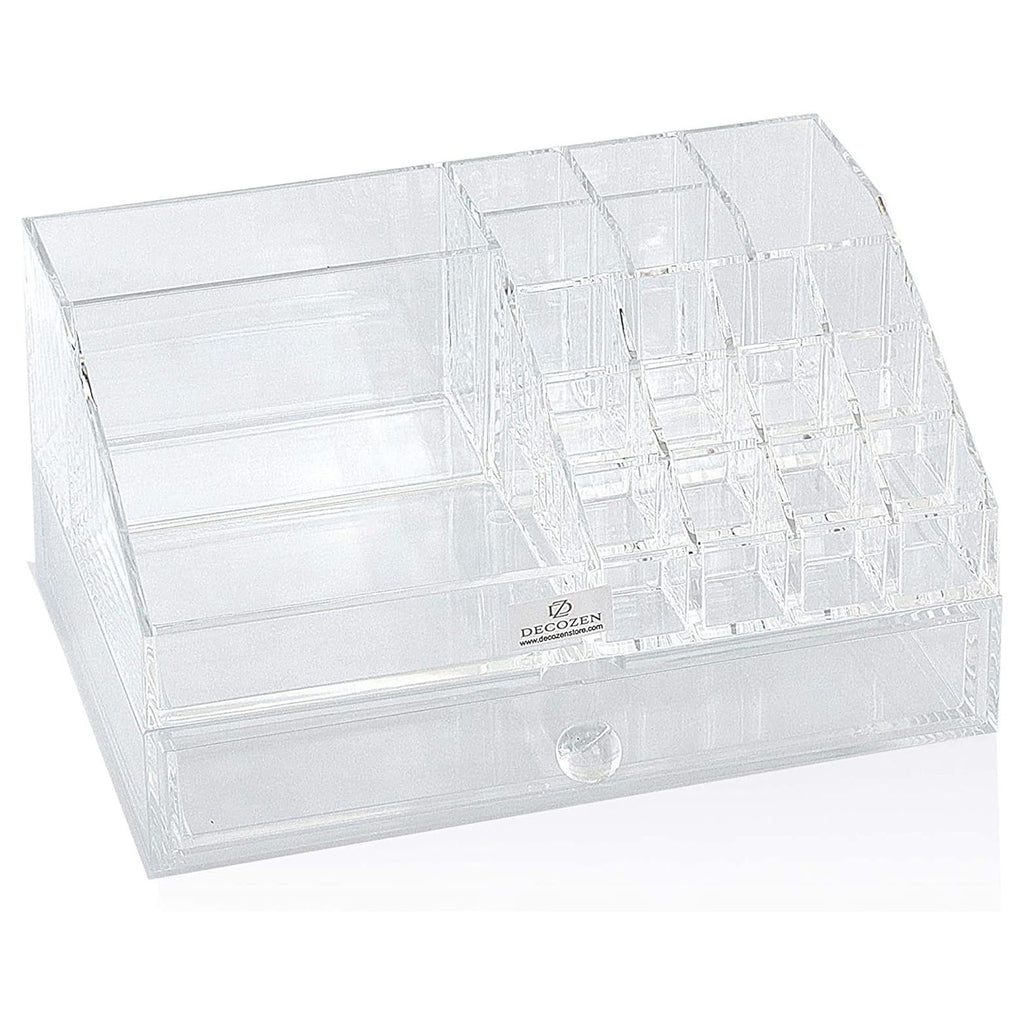 Clear Makeup Organizers Gift for Mom - 19 Slots and 1 Drawer