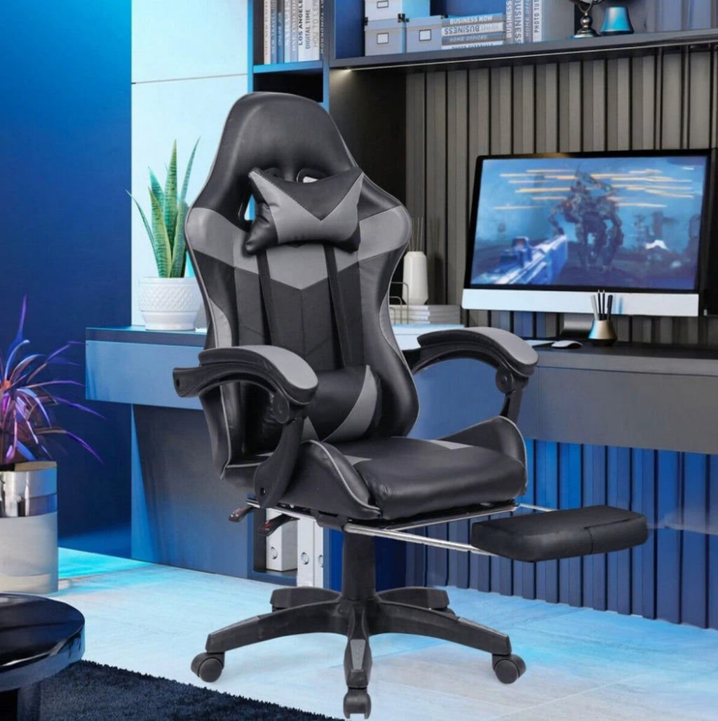 Massage Office Chair Gaming Computer Desk Swivel Recliner Chair Leather Footrest