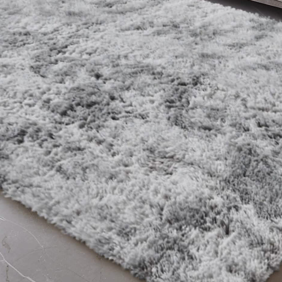 Light Gray Shaggy Area Rug – Soft Plush Indoor Carpet