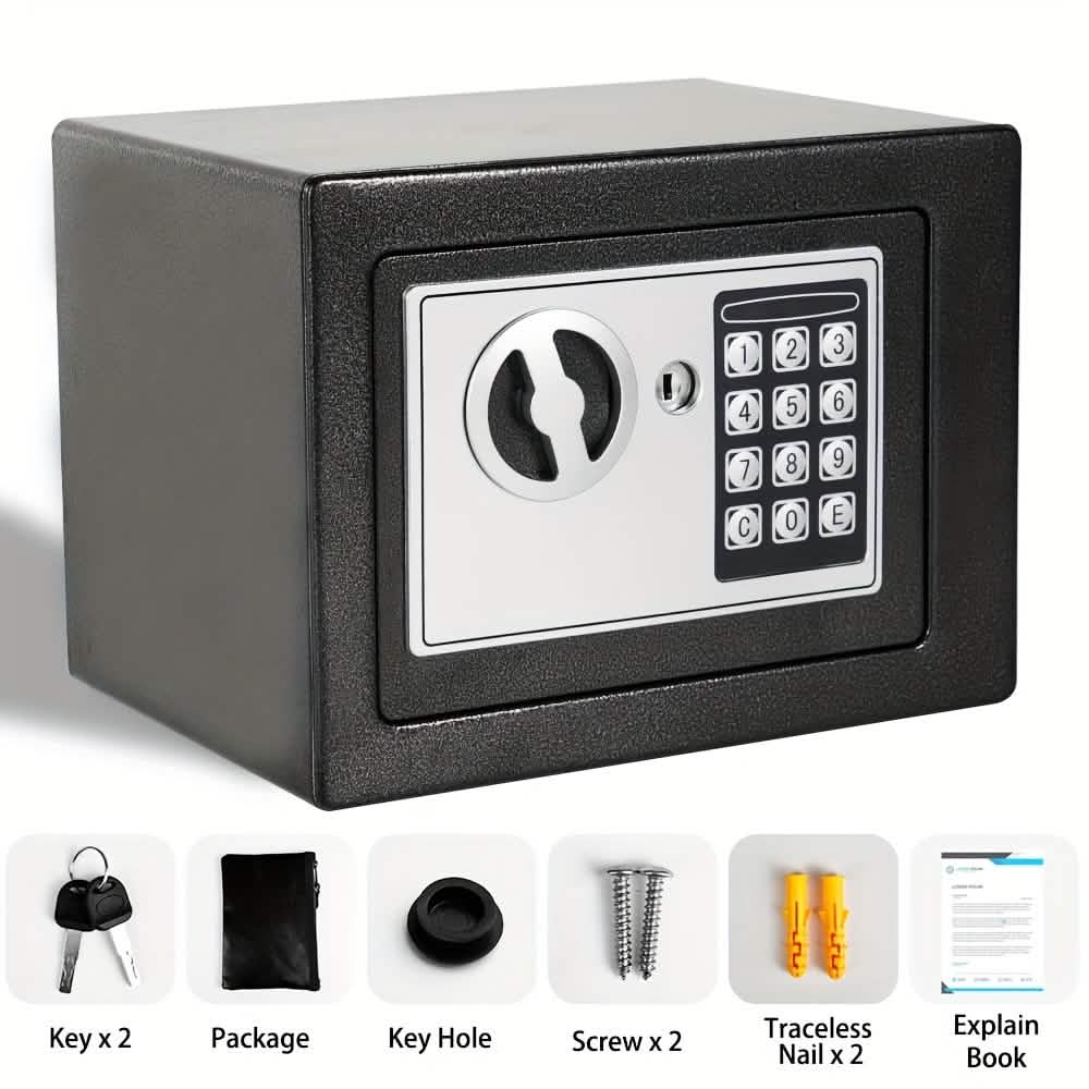 Fireproof Digital Home Safe with Keypad, Money Bag