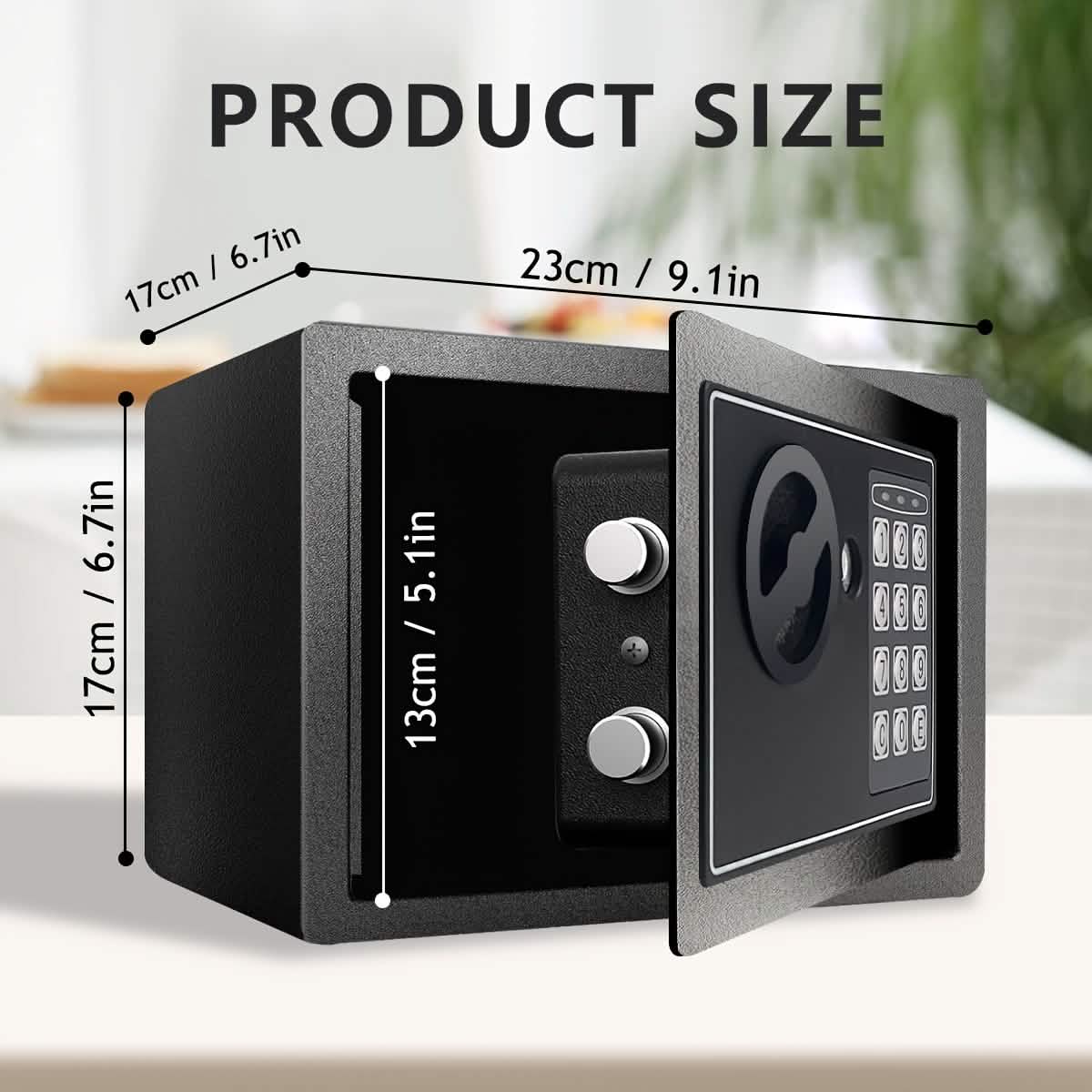 Fireproof Digital Home Safe with Keypad, Money Bag