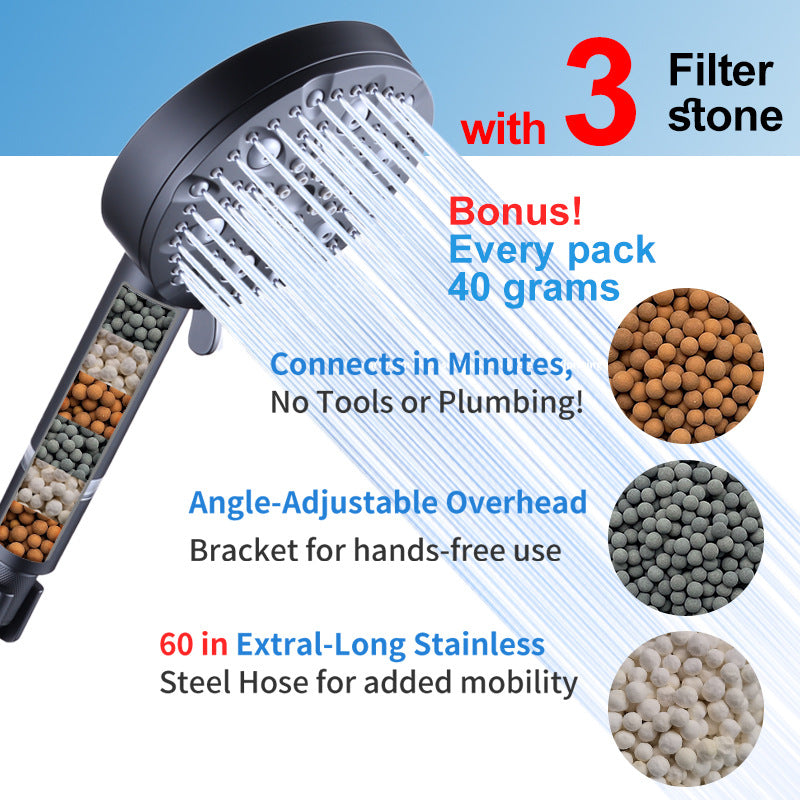 Multifunctional Hand-held Shower Head Set With Filter Supercharging