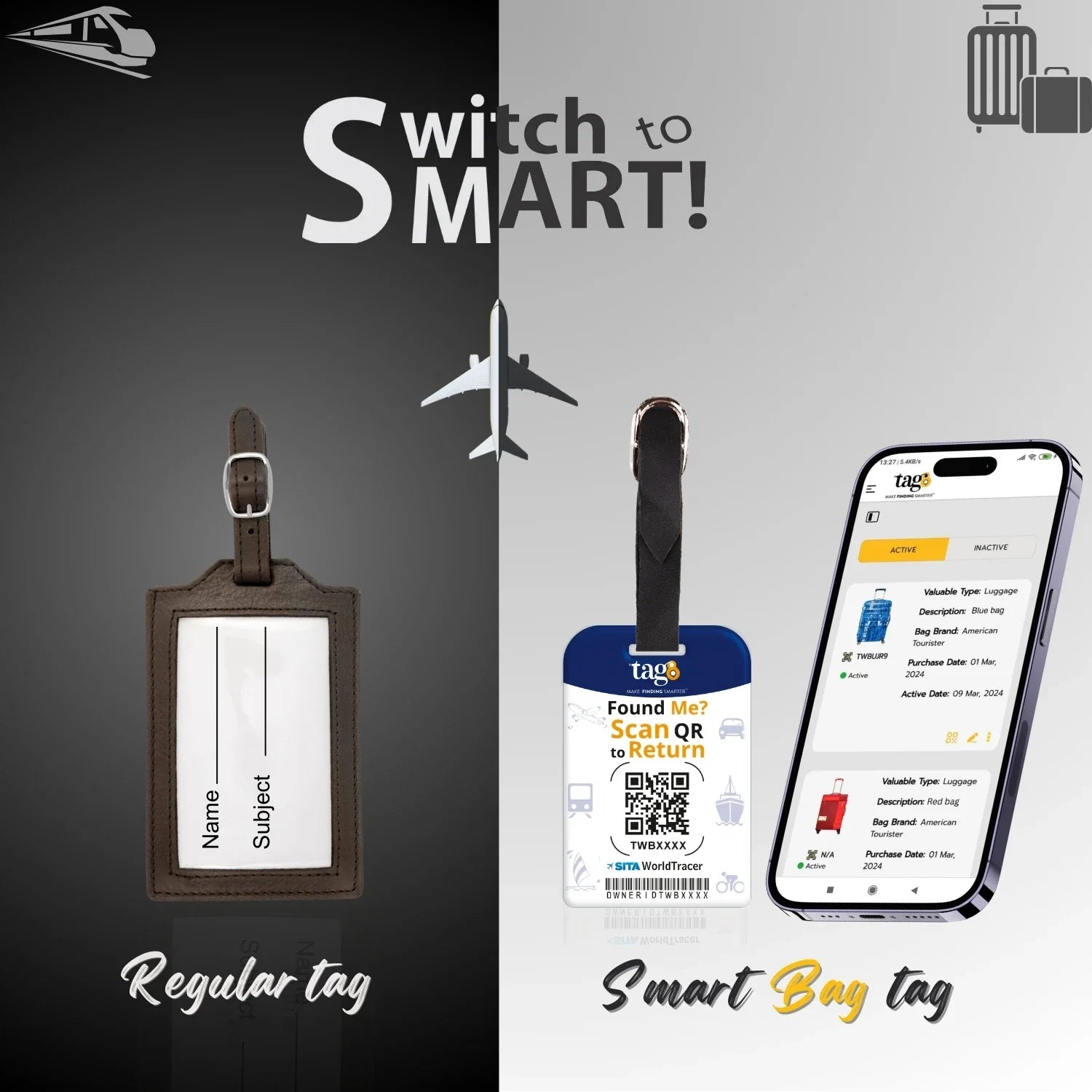 Smart Bag Security Tag - Russia Flag [Pack 2]